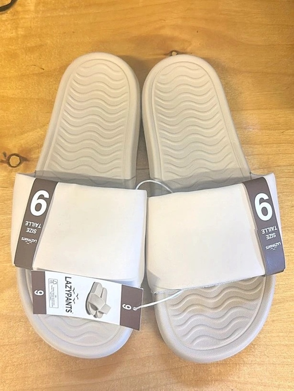 Lazypants Women's Comfort Slide Sandals Black & White US 6